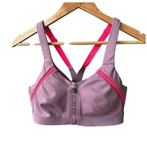 Victoria's Secret Sports Bra Incredible Knockout Ultra Max Front Zip Purple 32D